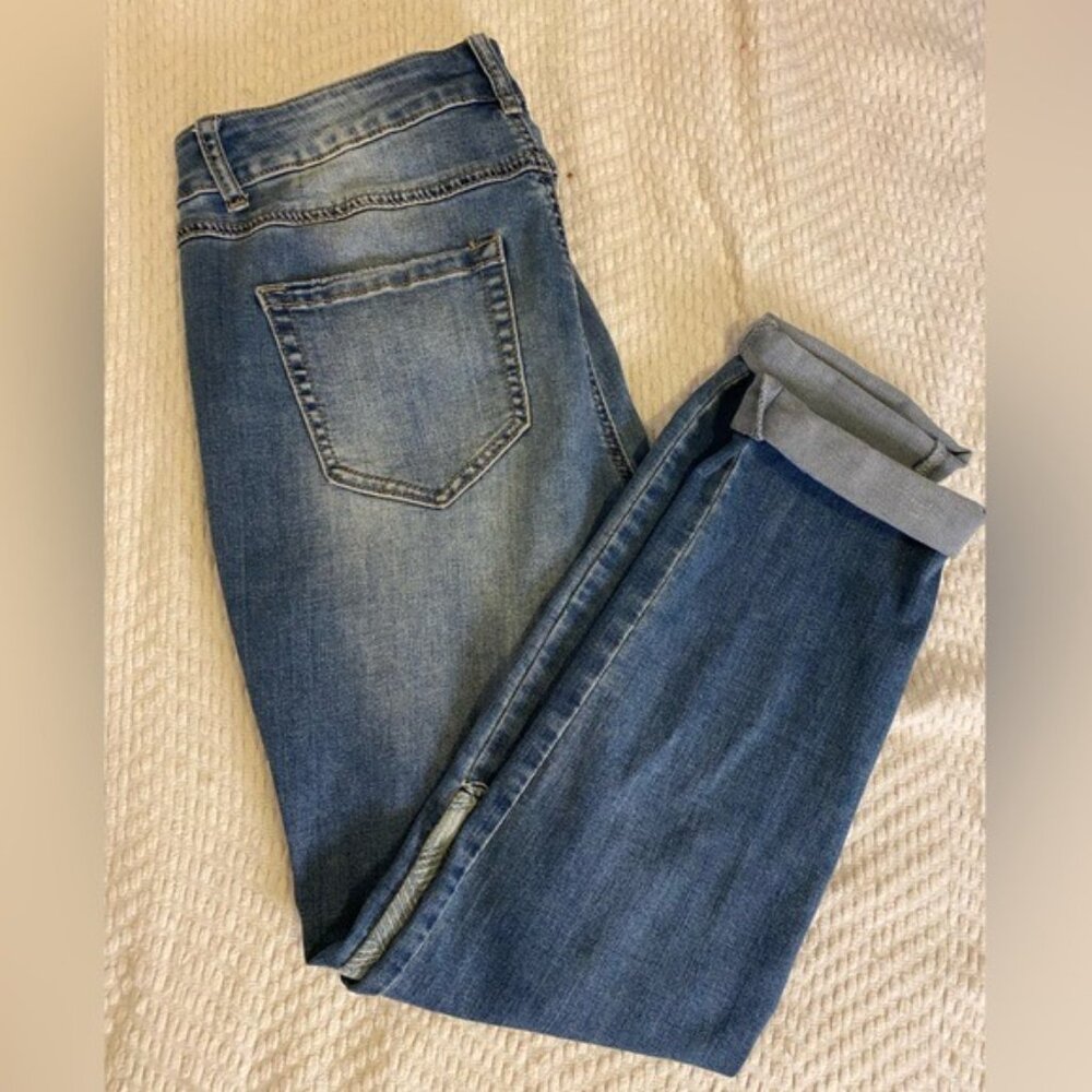 Patchwork Denim Jeans By Cato Est. 1946 Size 10 Mid-Rise Contemporary Style - Picture 3 of 8